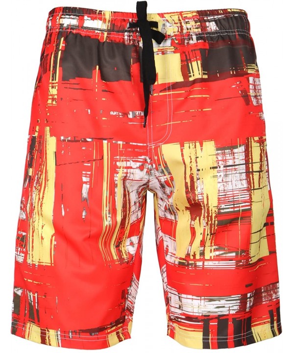 Mens Swim Trunks Summer Board Beach Shorts Bathing Suit Mesh Lining - Multi-08 - CO18R9ETN7K $24.23-Board Shorts