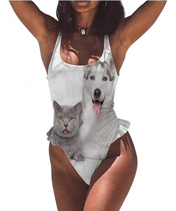 Bikini Sets Cat Lover- Pop Art Composition Make You Feel Comfortable/Confident - Multi 07-one-piece Swimsuit - CF19E7H9M0U $3...