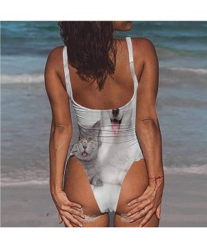 Bikini Sets Cat Lover- Pop Art Composition Make You Feel Comfortable/Confident - Multi 07-one-piece Swimsuit - CF19E7H9M0U $3...