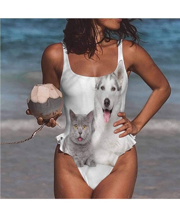 Bikini Sets Cat Lover- Pop Art Composition Make You Feel Comfortable/Confident - Multi 07-one-piece Swimsuit - CF19E7H9M0U $3...