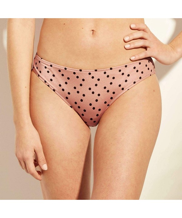 Women's Sun Coast Polka Dot Cheeky Bikini Bottom - Tan Polka Dot - CX193USLGZ4 $13.78-Bottoms