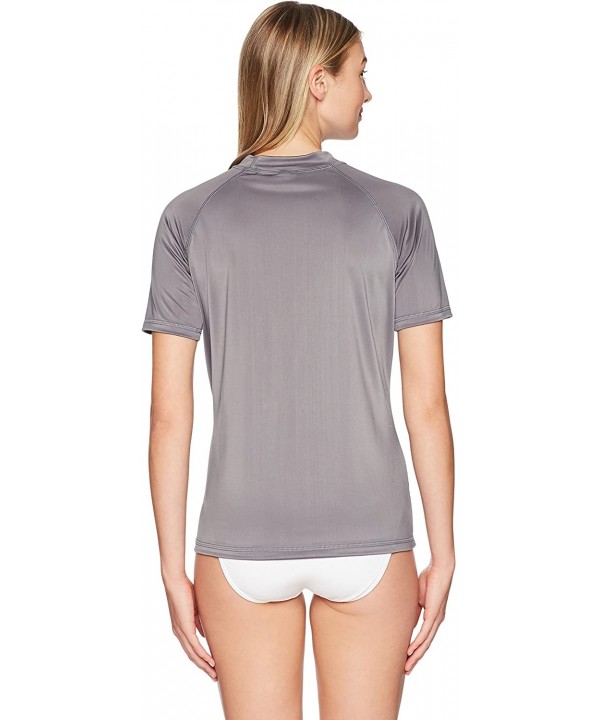 Women's Breeze UPF 50+ Short Sleeved Active Rashguard & Workout Top - Alyssa Charcoal - CR1800DMLD4 $17.08-Rash Guards