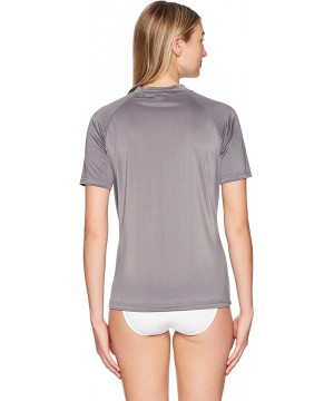 Women's Breeze UPF 50+ Short Sleeved Active Rashguard & Workout Top - Alyssa Charcoal - CR1800DMLD4 $17.08-Rash Guards