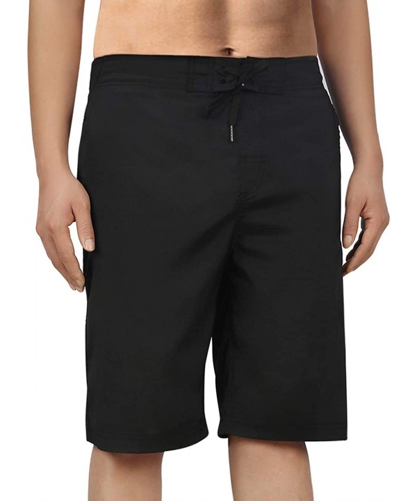 Hybrid Board Shorts - Men's Swimsuit- Trunks for The Beach- Swimming- Pool - Black - C518S0LZTC6 $11.60-Board Shorts