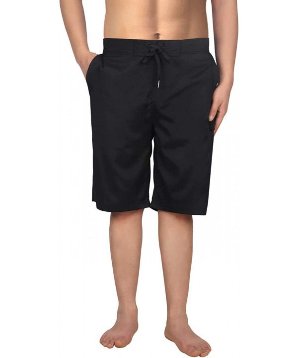 Hybrid Board Shorts - Men's Swimsuit- Trunks for The Beach- Swimming- Pool - Black - C518S0LZTC6 $11.60-Board Shorts