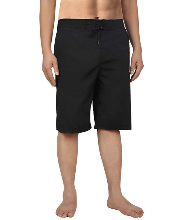 Hybrid Board Shorts - Men's Swimsuit- Trunks for The Beach- Swimming- Pool - Black - C518S0LZTC6 $11.60-Board Shorts