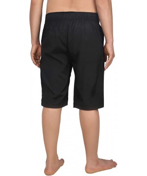 Hybrid Board Shorts - Men's Swimsuit- Trunks for The Beach- Swimming- Pool - Black - C518S0LZTC6 $11.60-Board Shorts