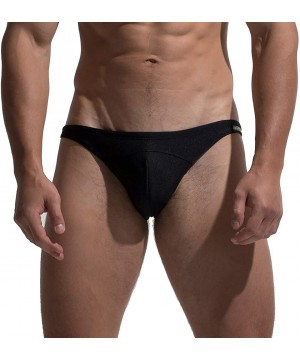 Men's Low Rise Swimming Brief Bikini Sunbathing Swimsuit - Black - CB18EOXILY2 $15.47-Briefs