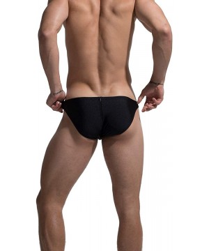 Men's Low Rise Swimming Brief Bikini Sunbathing Swimsuit - Black - CB18EOXILY2 $15.47-Briefs