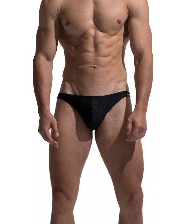 Men's Low Rise Swimming Brief Bikini Sunbathing Swimsuit - Black - CB18EOXILY2 $15.47-Briefs