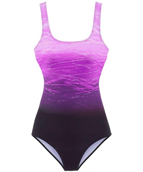 One Piece Swimsuits for Women Womens Bathing Suits Slimming Athletic Training Swimsuit - Purple Swimsuit - CV18QHHDTWG $16.71...