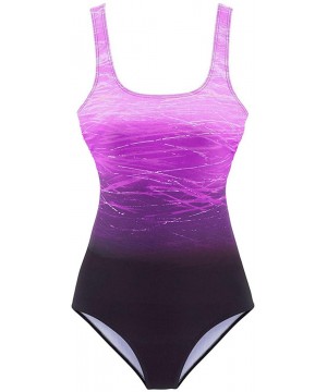 One Piece Swimsuits for Women Womens Bathing Suits Slimming Athletic Training Swimsuit - Purple Swimsuit - CV18QHHDTWG $16.71...