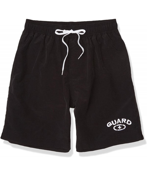 Men's Guard Quick Dry Mesh Lining Pockets Swim Trunks Water Shorts Swimsuit - Black - CT18Z3D50Y5 $25.56-Board Shorts