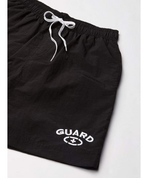 Men's Guard Quick Dry Mesh Lining Pockets Swim Trunks Water Shorts Swimsuit - Black - CT18Z3D50Y5 $25.56-Board Shorts