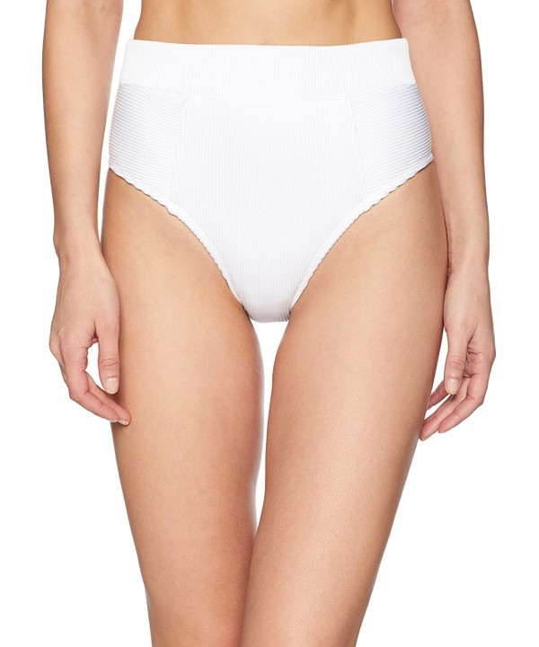 Women's Leg High Waist Bikini Swimsuit Bottom - White - CA189IS8WKY $19.51-Bottoms