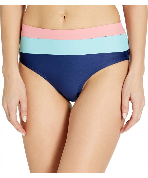 Women's Full Coverage High Waist Swimsuit Bikini Bottom - Groove Navy - CO18Y6NWTL3 $37.62-Bottoms