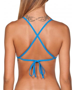 Women's Rule Breaker Feel Triangle MaxLife Bikini Top - Pix Blue - CL188ZCSWAG $15.49-Racing