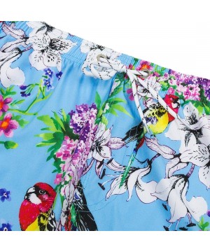 Men's Quick Dry Swim Trunks Long Palm Beach Board Shorts Bathing Suit - Q-blue Floral - CV1985C23SY $7.95-Board Shorts