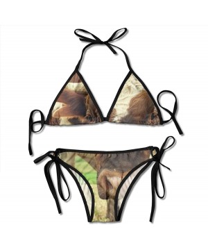 Summer Splash Sea Dolphin Elephant Women Bikini Halter Two Piece Swimsuit Briefs - Cow - C1190R59MGH $17.98-Sets