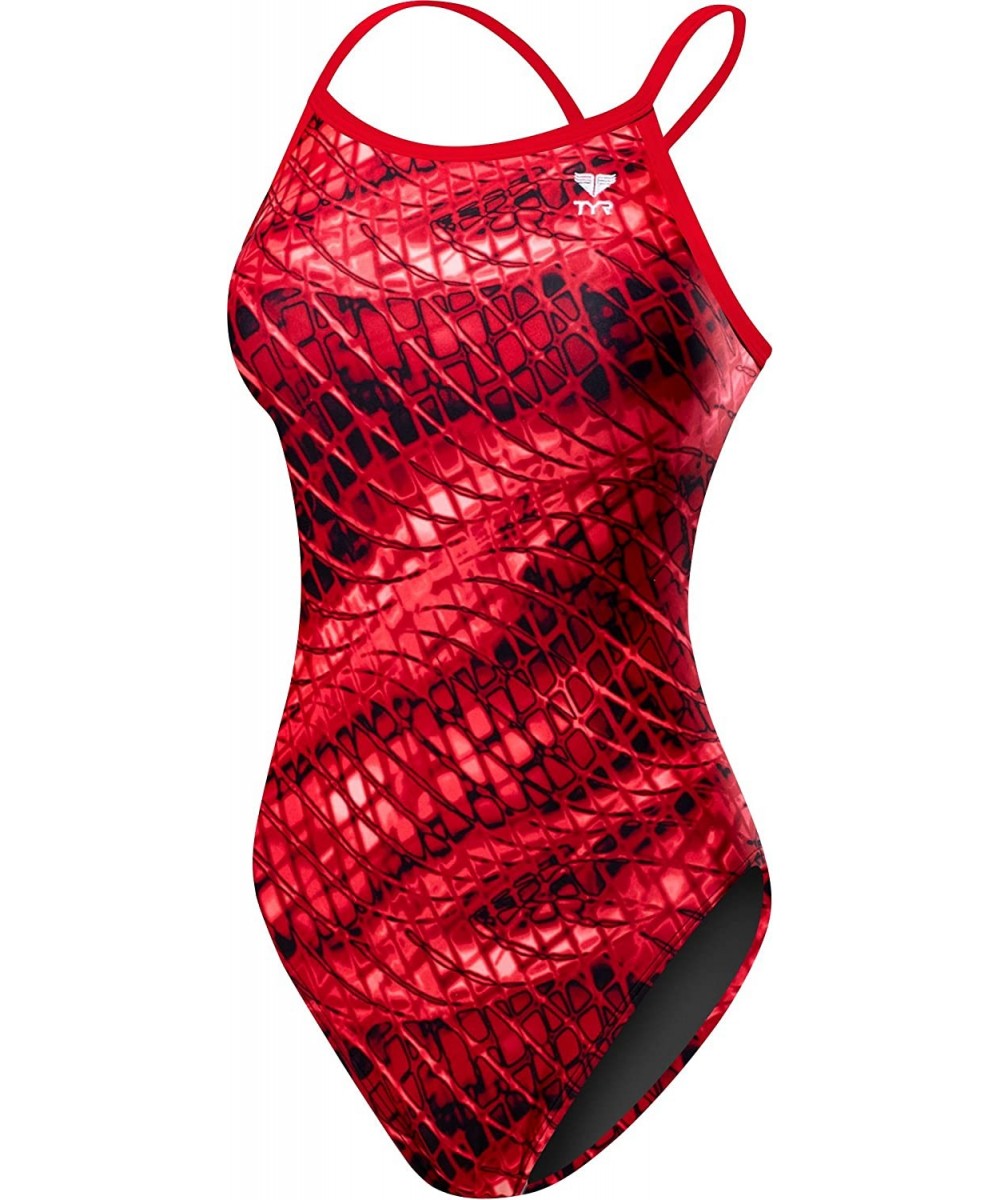 Women's Plexus Diamondfit Swimsuit - Red - CS18D0X0ZT4 $27.36-Racing