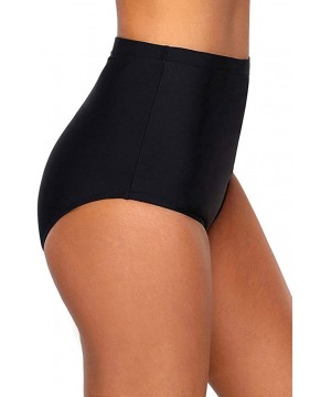 Womens Bikini Panty Briefs High Waisted Bikini Swim Pants Shorts Bottom Swimsuit Swimwear Solid Bathing Suit Black - CJ1966YG...