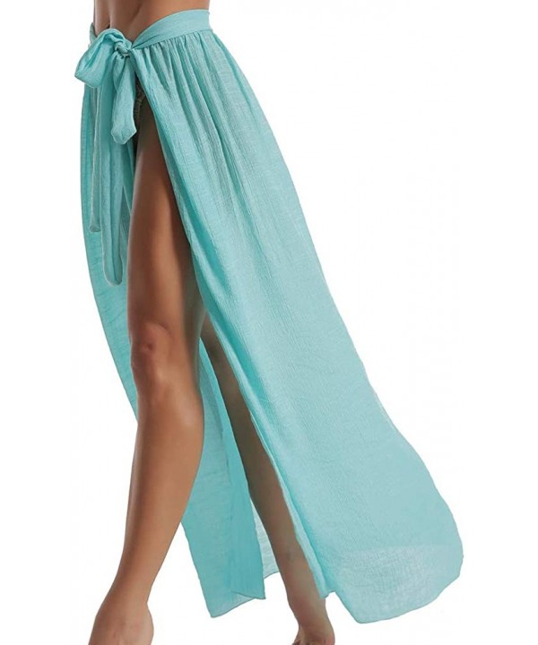 Women's Swimsuit Cover Up Sarong Bikini Swimwear Beach Cover-ups Wrap Skirt - Sky Blue - CZ193H8KYU5 $11.02-Cover-Ups