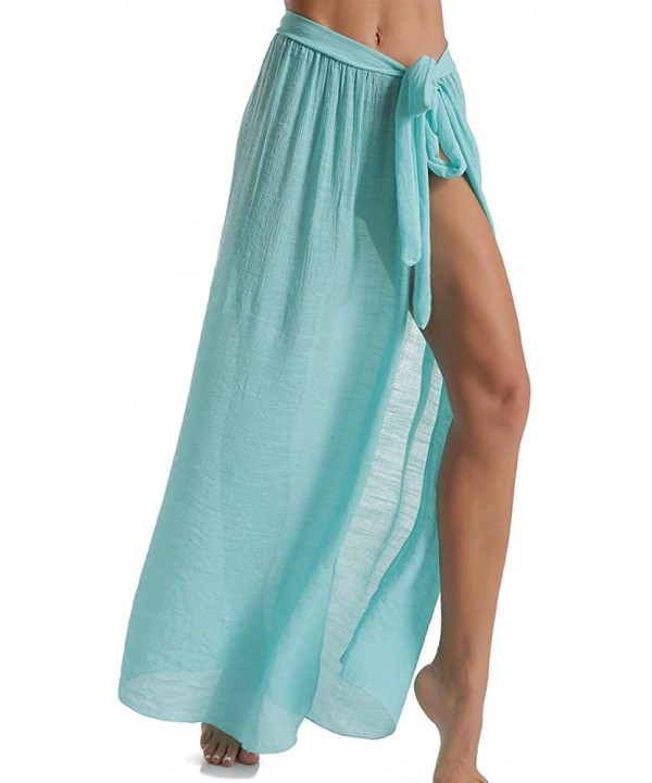 Women's Swimsuit Cover Up Sarong Bikini Swimwear Beach Cover-ups Wrap Skirt - Sky Blue - CZ193H8KYU5 $11.02-Cover-Ups