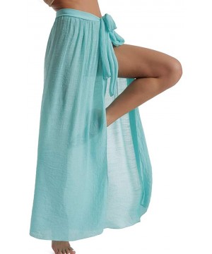 Women's Swimsuit Cover Up Sarong Bikini Swimwear Beach Cover-ups Wrap Skirt - Sky Blue - CZ193H8KYU5 $11.02-Cover-Ups