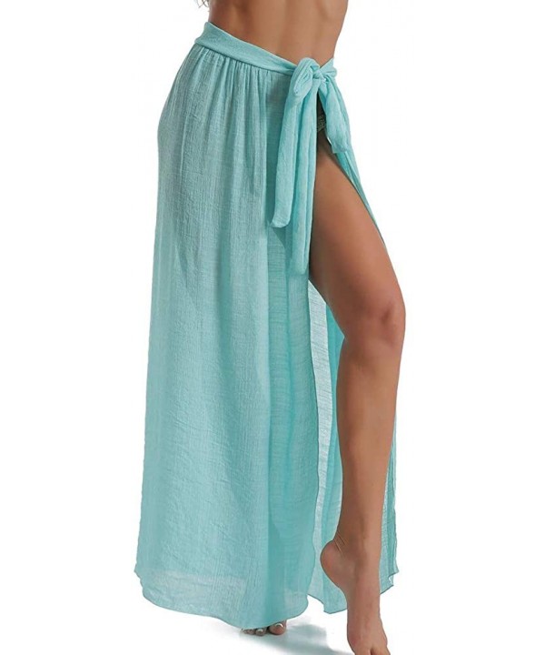 Women's Swimsuit Cover Up Sarong Bikini Swimwear Beach Cover-ups Wrap Skirt - Sky Blue - CZ193H8KYU5 $11.02-Cover-Ups