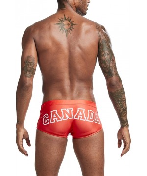 Mens Low Rise Flag Sexy Boxer Brief Trunks Swimwear - 00802 Ca - CA198RRG0WQ $19.44-Briefs