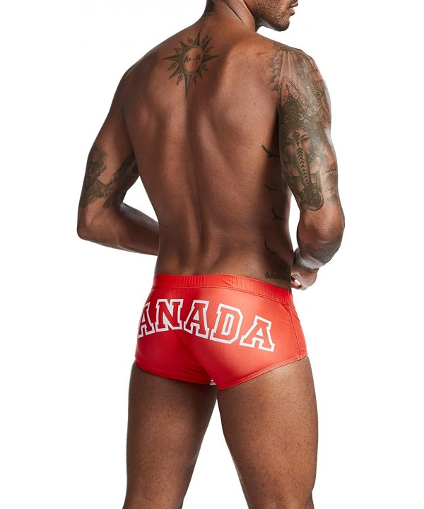 Mens Low Rise Flag Sexy Boxer Brief Trunks Swimwear - 00802 Ca - CA198RRG0WQ $19.44-Briefs