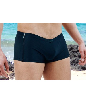 Sexy Men' Side Zip Swimsuit- Sexy Mens Swimwear - Black - CQ11KK6BBDB $18.22-Briefs