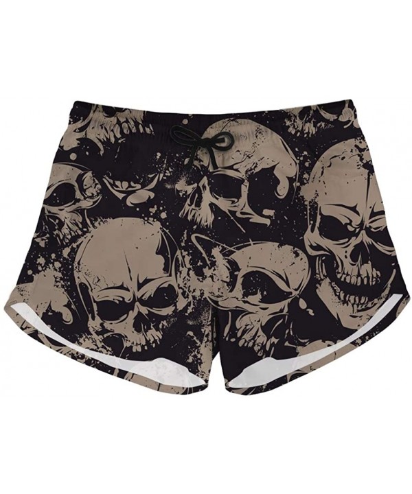 Womens Beach Shorts Quick Dry Beachwear Yoga Summer Drawstring Waisted Sport Running Breechcloth Size XS-XXL - Skull - C418R2...