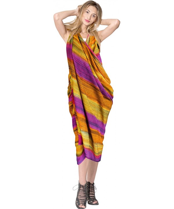 Women's Hawaii Sarongs for Women Plus Size Beach Wrap Hand Tie Dye - Pumpkin Orange_b255 - CR18064CGX7 $15.30-Cover-Ups