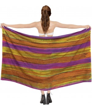 Women's Hawaii Sarongs for Women Plus Size Beach Wrap Hand Tie Dye - Pumpkin Orange_b255 - CR18064CGX7 $15.30-Cover-Ups