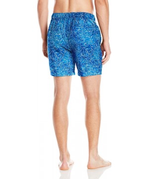 Men's Quick Dry Print Swim Trunk - Clear Skies Blue - C012OCKUKZN $34.14-Trunks