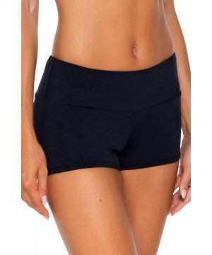 Women's Seascape Swim Short Bikini Bottom Swimsuit - Black - CW18A56RGDW $41.92-Tankinis