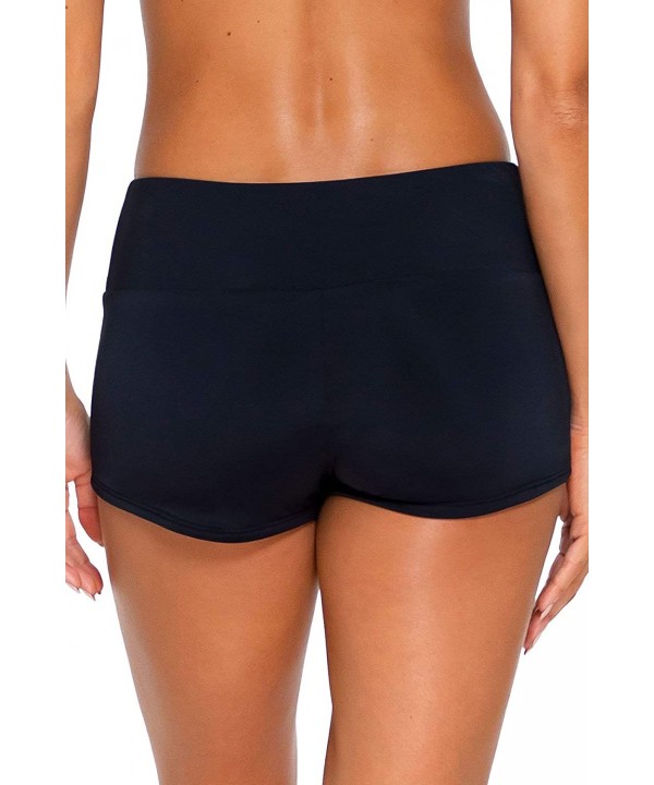 Women's Seascape Swim Short Bikini Bottom Swimsuit - Black - CW18A56RGDW $41.92-Tankinis