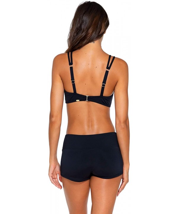 Women's Seascape Swim Short Bikini Bottom Swimsuit - Black - CW18A56RGDW $41.92-Tankinis