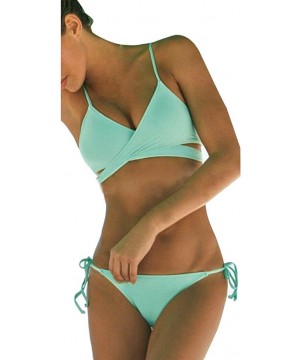 Women's Push Up Padded Bra Bandage Bikini Set Swimsuit Bathing Suit - Green - CC189L5LGC4 $8.94-Sets