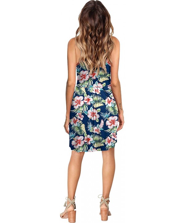 Womens Dresses Summer Casual Loose Swing Sundress with Pockets - C Green Leaf - CD190L5ZOYK $20.10-Cover-Ups