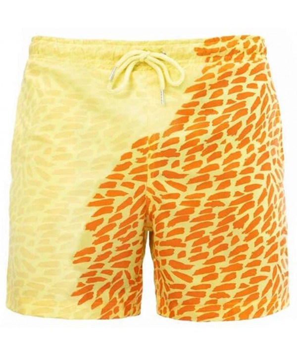 Board Shorts Men Temperature-Sensitive Color-Changing Swim Trunks - Z1-yellow - CD19DWEOYEC $18.30-Board Shorts