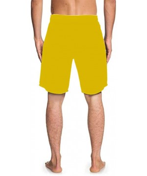 Men's Quick Dry Swim Trunks Drawstring Waist Funny Beach Board Shorts Bathing Suit Festival Boxers Shorts with Pocket - Yello...