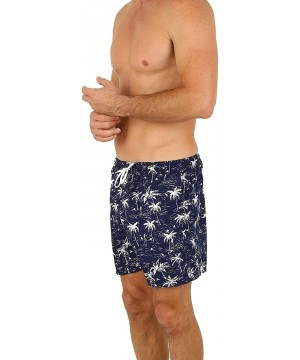 Men's Swim Shorts Dry Fast Microfiber Trunks Surf - Navy - CH11ZIJKY83 $13.07-Trunks