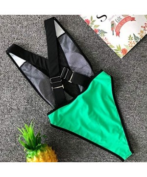 2019 Women Jumpsuit Push-Up Padded Bra Sport Beach Bikini One Piece Sexy Swimwear - Green - C918N6MSLOM $13.51-One-Pieces