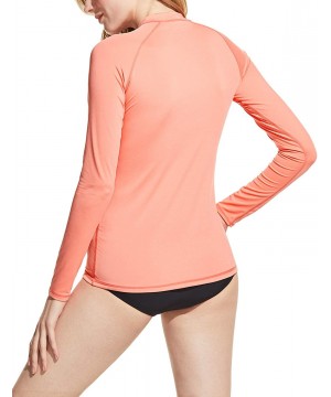 Women's UPF 50+ Rash Guard Long Sleeve- UV/Sun Protection Swim Shirts- Water Beach Surf Swimsuit Top - Henna Print(fsr29) - C...