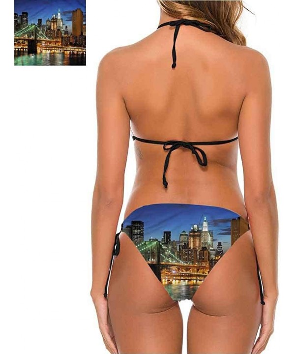 Bathing Suit City- New York at Night Bridge Very Flattering Style - Multi 01-two-piece Swimsuit - C219E70SQSZ $27.73-Bottoms