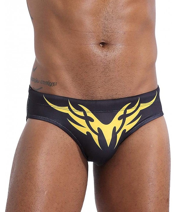 Mens Sexy Swim Briefs Square Leg Swimsuit Swimwear with Pad - Black - CW194UIK28I $17.54-Tankinis