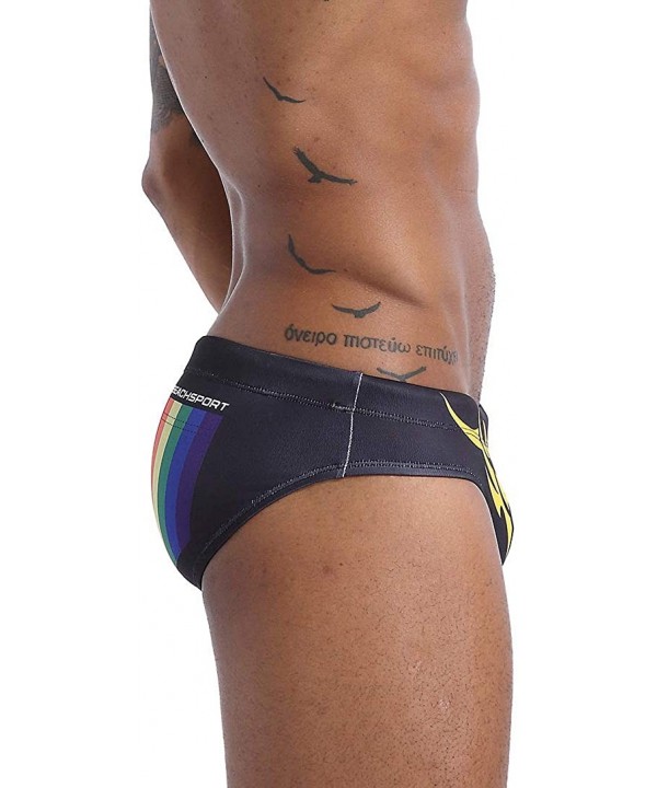 Mens Sexy Swim Briefs Square Leg Swimsuit Swimwear with Pad - Black - CW194UIK28I $17.54-Tankinis