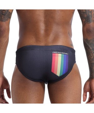 Mens Sexy Swim Briefs Square Leg Swimsuit Swimwear with Pad - Black - CW194UIK28I $17.54-Tankinis